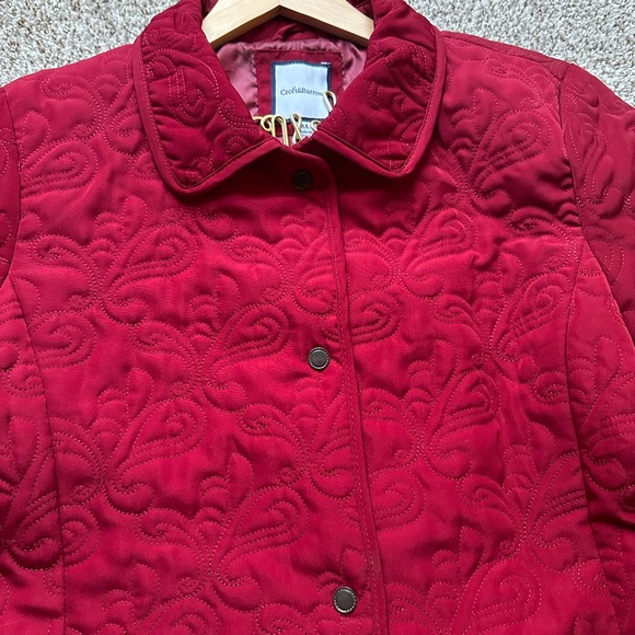 Croft & Barrow Women's Quilted Snap Button Jacket - Red - Picture 4 of 12